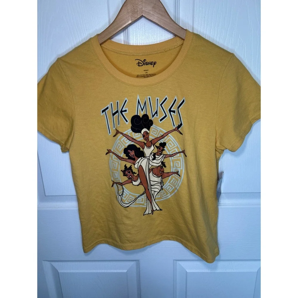 Disney Hercules The Muses Graphic Tee Size‎ L Yellow Kids Short Sleeve NWT